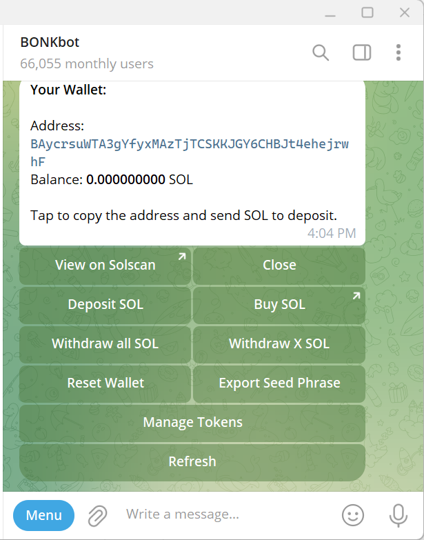Bonkbot wallet