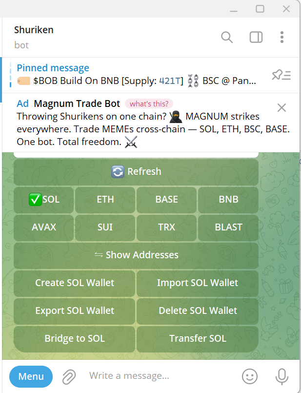 Shuriken wallets setup